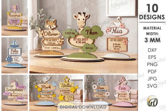 Download 3D Stand Decor with Baby Stats Bundle - Bundle Collection