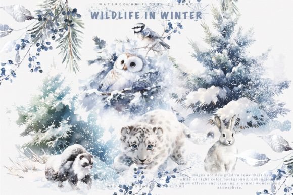 Download Watercolor Winter Animals Clipart Set - Winter animals Collection
