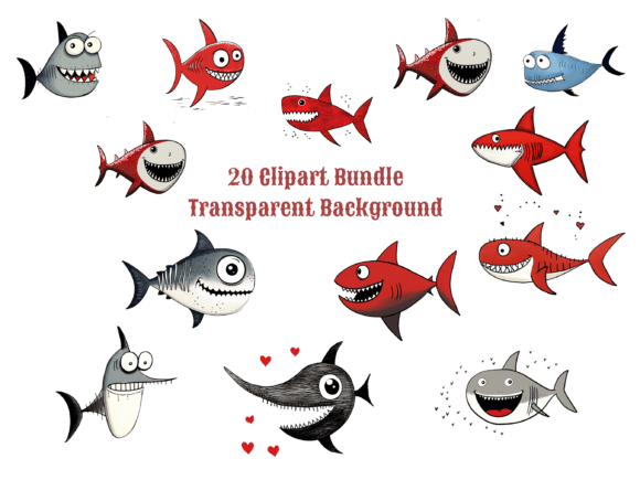 Download Funny Shark Clipart Bundle - Bundle Collection