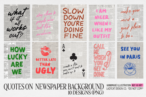 Download Quote on Newspaper Wall Art PNG Bundle - Bundle Collection
