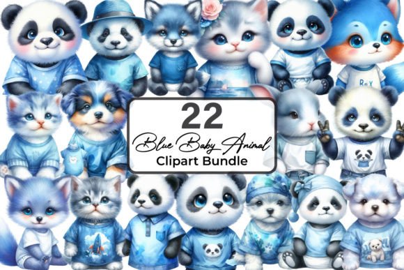 Download Blue Baby Animal Clipart Bundle - Bundle Collection